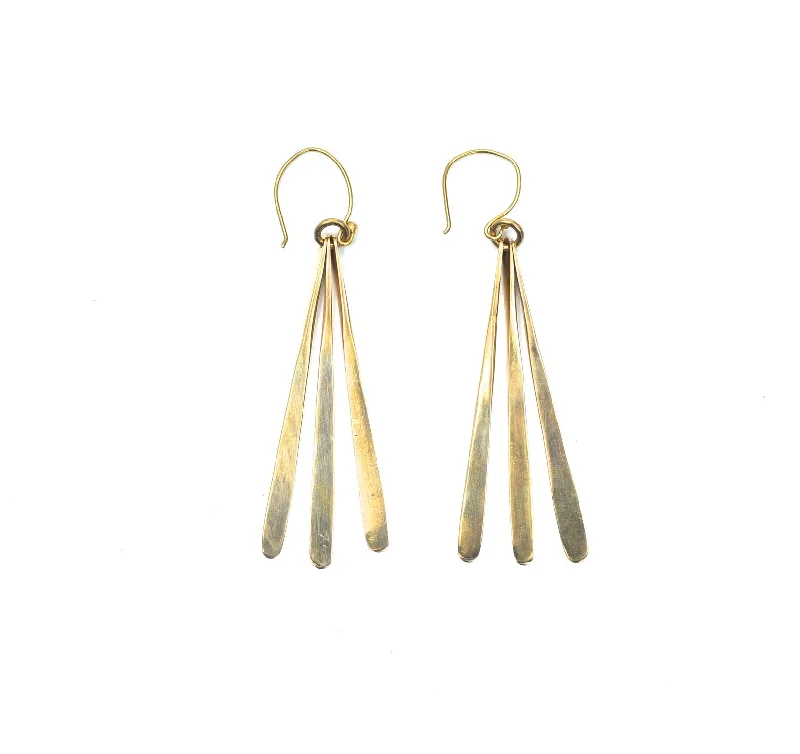 Drop Earrings for School Uniform -Cascade Brass Earrings