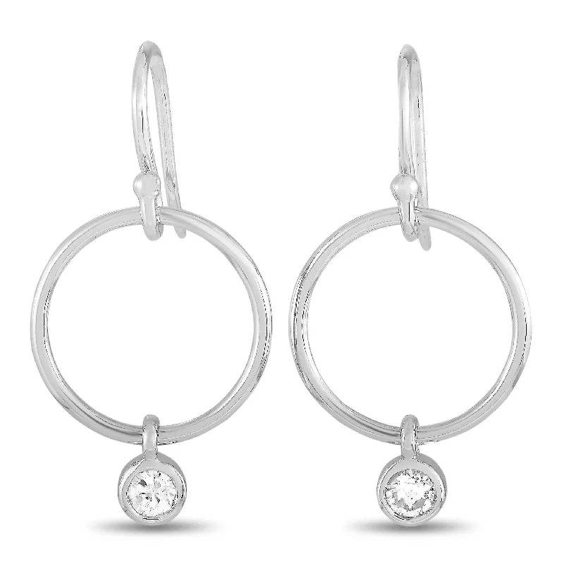 Diamond Drop Earrings for Luxury -White Gold 0.32 ct Diamond Earrings AER-15720W