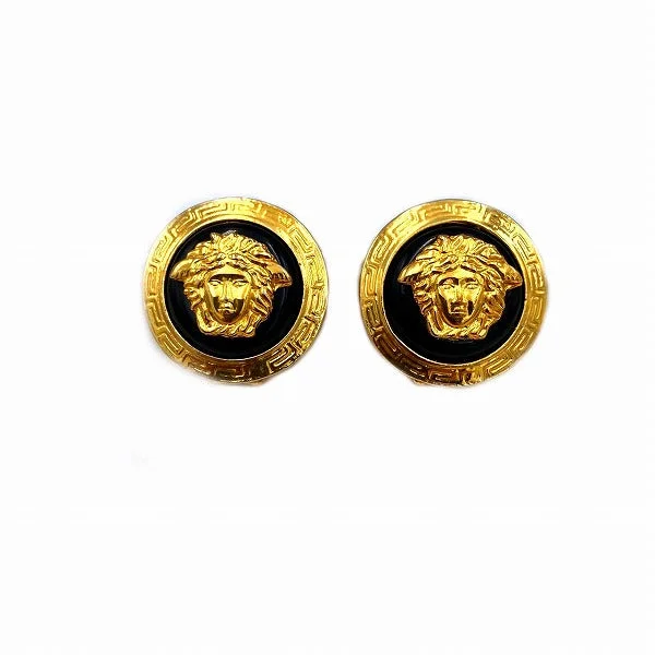 Drop Earrings for School Uniform -Versace Medusa Clip Earrings