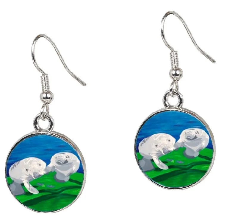 Drop Earrings for Formal Attire -Manatee Earrings – Taino Curiosity