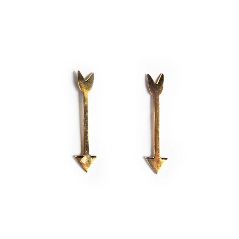 Drop Earrings with Enamel Coating -Arrow Brass Earrings