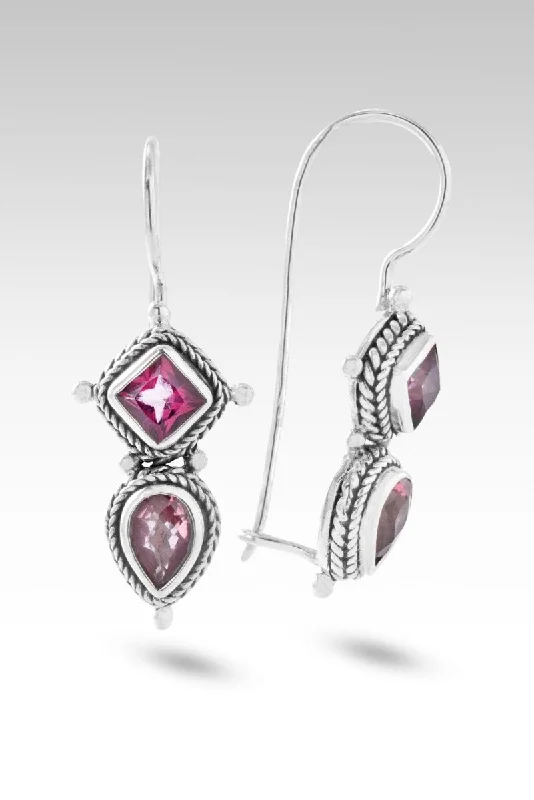 Drop Earrings for Gym Workout -Trust His Word Earrings™ in Pale Plum™ Mystic Topaz