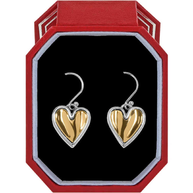 Drop Earrings for Everyday Glamour -Cascade Heart Reversible French Wire Earrings Gift Box