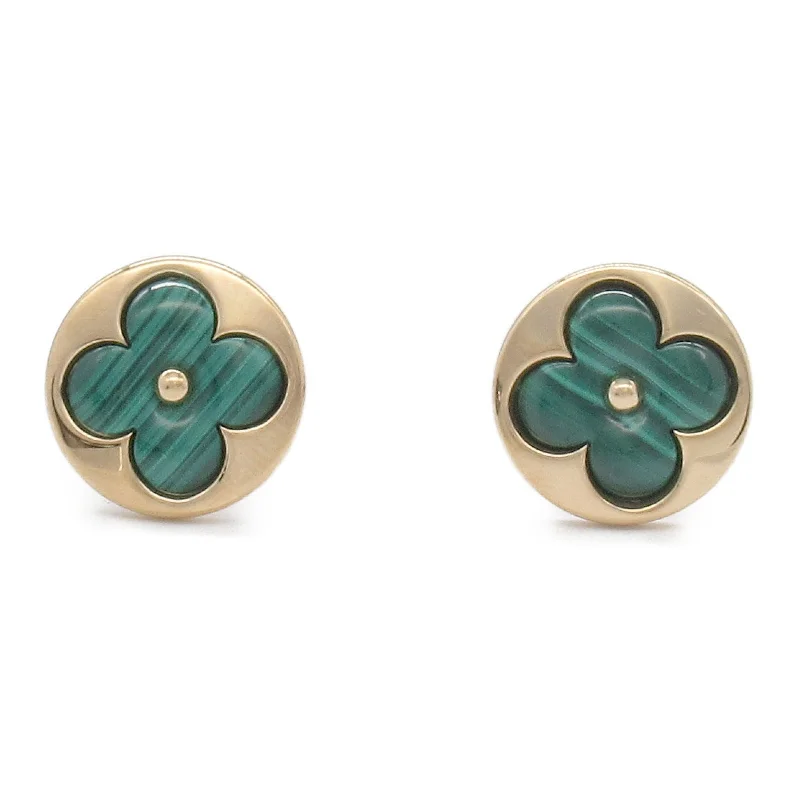 Drop Earrings with Knot Designs -Louis Vuitton Malachite Pink Gold Earrings Set