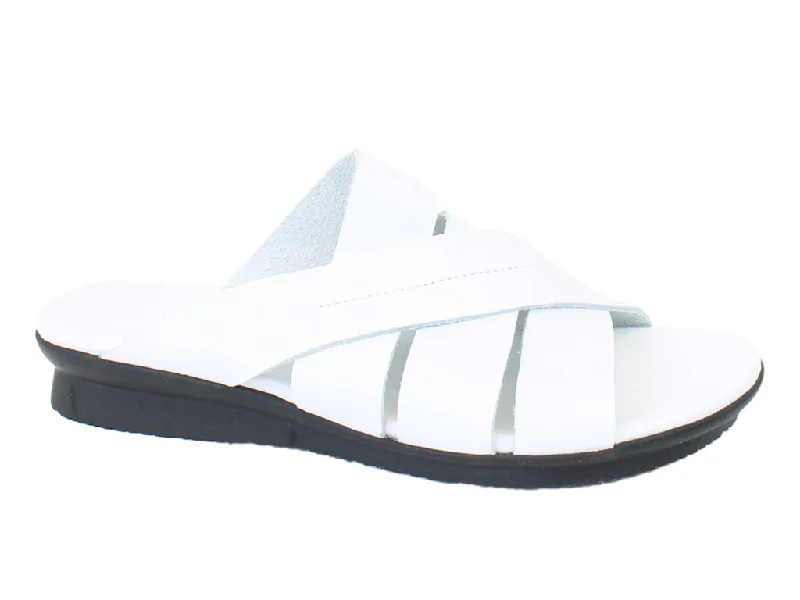 Elegant sandals for women with rhinestone detailing and wedge heels for dressy events-Arche Sandals Aurbha White