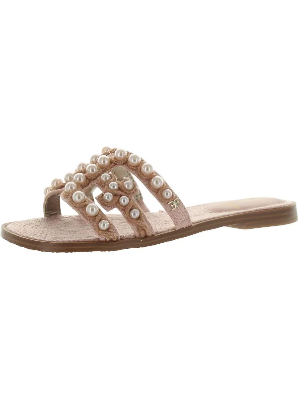 Trendy sandals for women with gladiator style and buckle details for flair-Bay Womens Cut-Out Slip On Slide Sandals