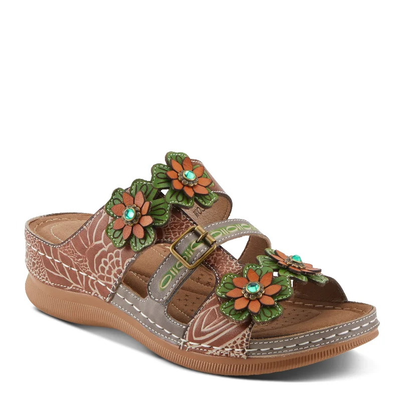 Casual sandals for women with arch support and lightweight construction-L'ARTISTE BRASH SANDALS