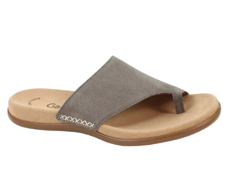 Comfortable sandals for women with Velcro straps and cushioned sole for everyday wear-Gabor Sandals Lanzarote 03.700 Fumo