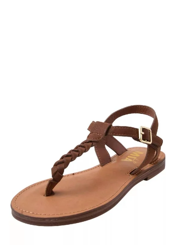 Stylish sandals for men with sporty design and cushioned footbed for maximum comfort-Girl's Annae Sandals In Cognac