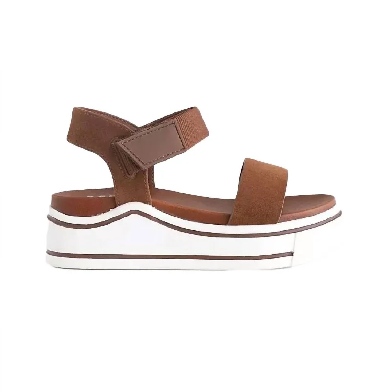 Elegant sandals for women with metallic straps and open-toe design for parties-Girls Haylo Sandals In Cognac