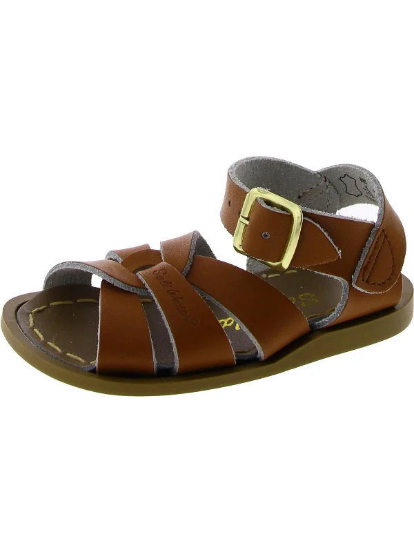 Comfortable sandals for men with breathable design and slip-on convenience for easy wear-Girls Leather Ankle Strap Strappy Sandals