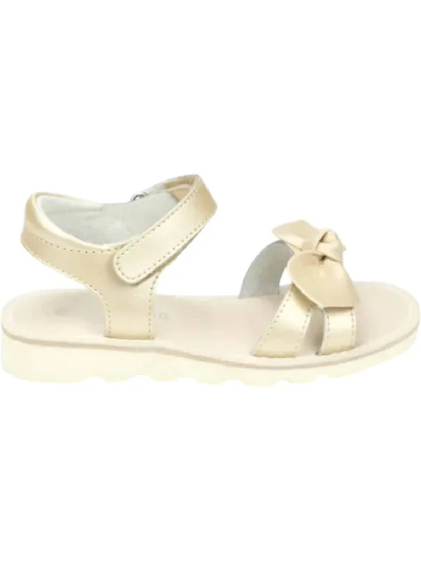 Trendy sandals for women with braided straps and comfortable footbed for casual style-Girl's Leigh Bow Sandals In Champagne