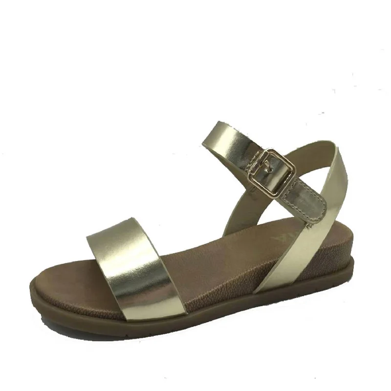 Comfortable sandals for women with padded straps and soft footbed for long wear-Girl's Lil Koddee Sandals In Gold