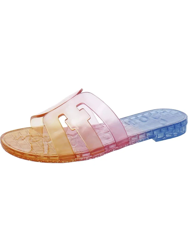 High-heeled sandals for women with wedge design and stylish straps-Girls Little Kid Slip On Slide Sandals