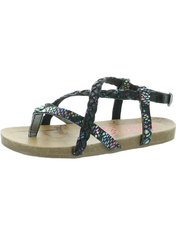 Stylish sandals for women with metallic accents and sleek, minimalist style-Gladey Girls Little Kid Open Toe Strappy Sandals