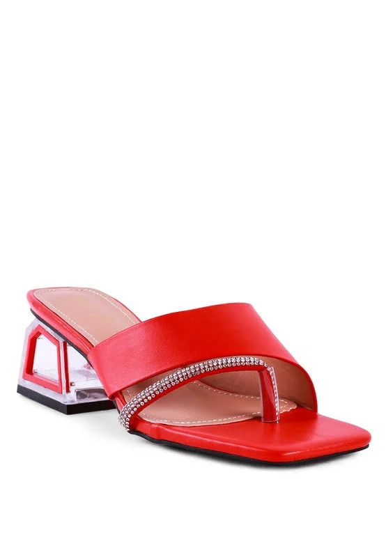 Trendy sandals for women with gladiator-inspired design and flat soles for chic wear-GOFLY  -  Red LOW HEEL SANDALS FOR WOMEN