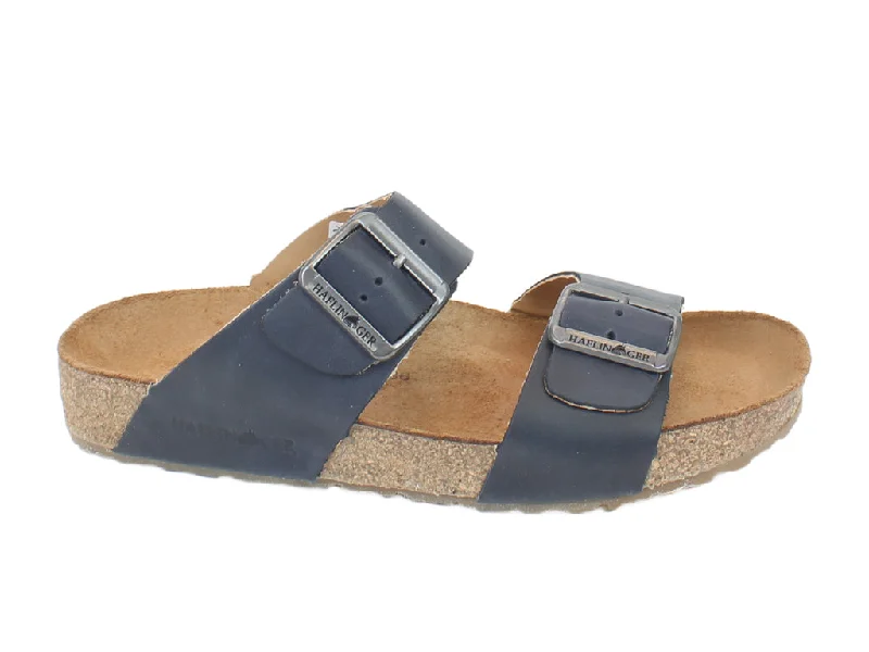 Comfortable sandals for women with memory foam footbed for all-day wear-Haflinger Sandals Andrea Marine Country