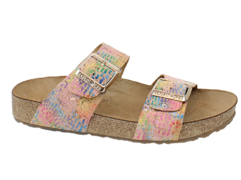 Fashionable sandals for women with metallic straps and bold color combinations-Haflinger Sandals Andrea Rainbow