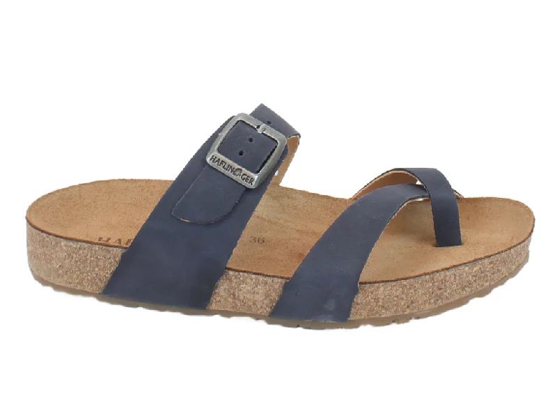 Fashionable sandals for men with flip-flop design and cushioned footbed-Haflinger Sandals Juno Marine