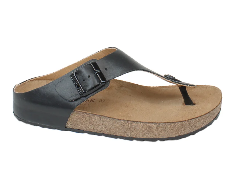 Stylish sandals for men with leather straps and simple yet sophisticated design-Haflinger Sandals Memphis Black