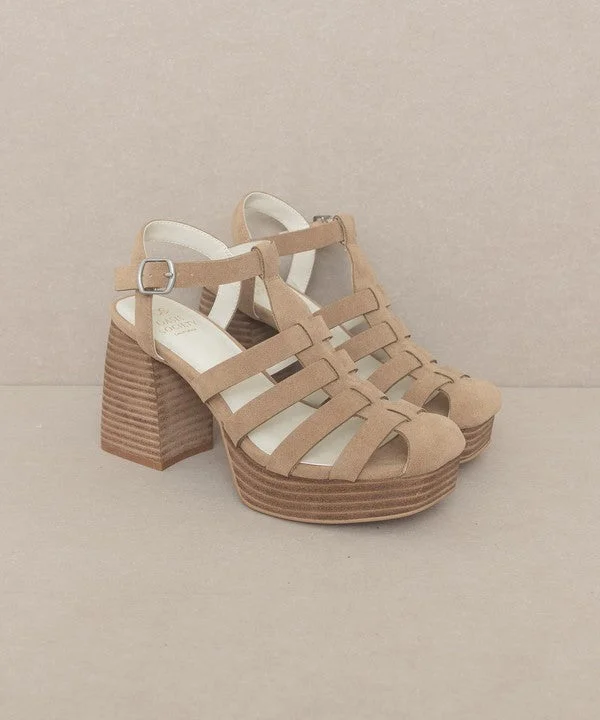 High-heeled sandals for women with wedge design and stylish straps-Hailey - Gladiator Platform Heel Sandals For Women