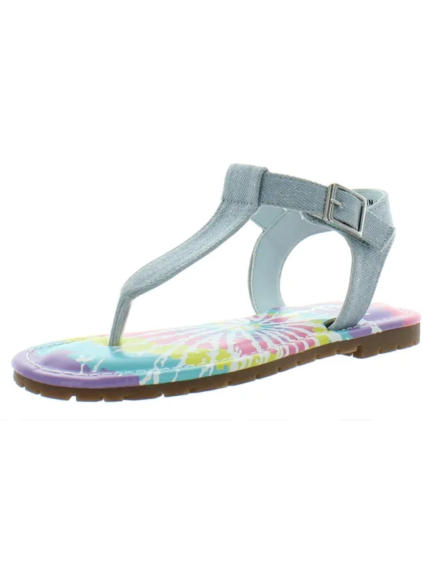 Casual sandals for women with lightweight construction and adjustable ankle straps-Heddy Girls Summer Flat Thong Sandals