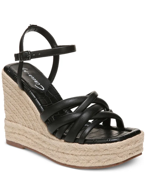 Comfortable sandals for women with adjustable Velcro straps for a perfect fit-IRENE Womens Woven strap Wedge Wedge Sandals