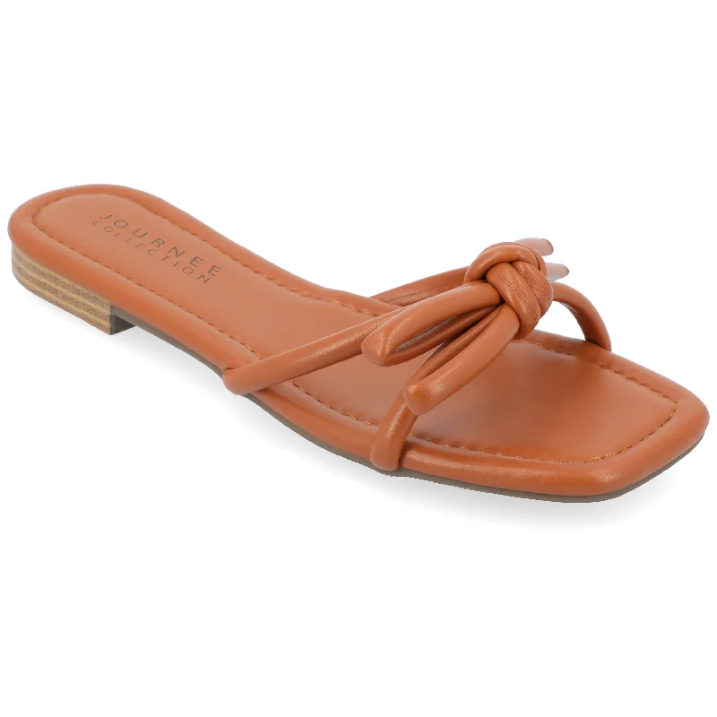 Casual sandals for women with wide straps and flat sole for relaxed fit-Journee Collection Women's Tru Comfort Foam Soma Sandals