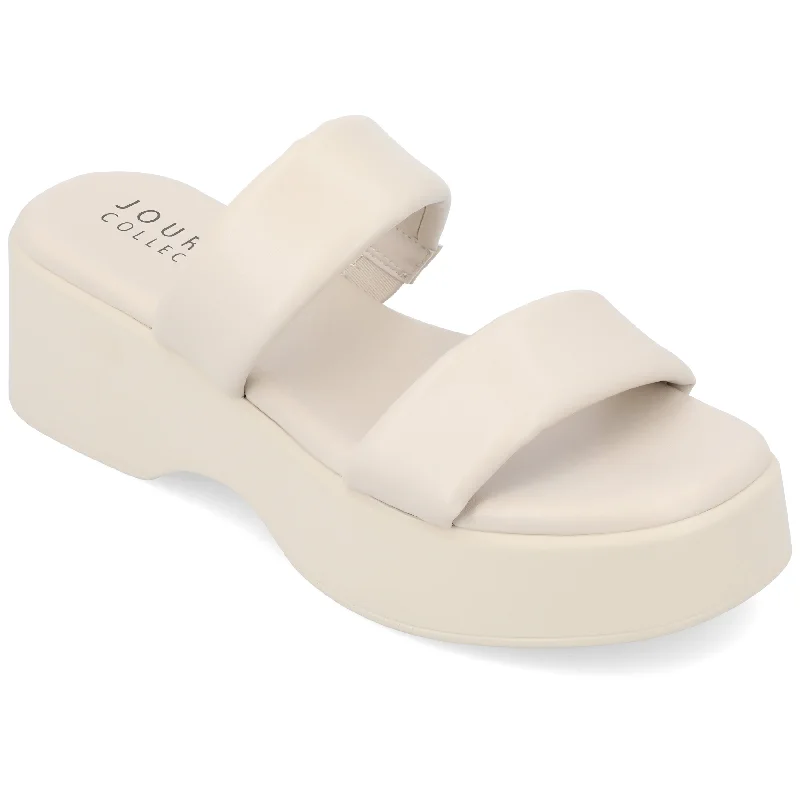 Slip-on sandals for women with adjustable straps and flexible material for comfort-Journee Collection Women's Tru Comfort Foam Veradie Sandals