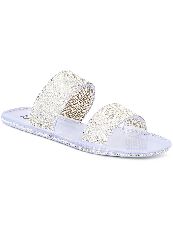 Comfortable sandals for women with arch support and memory foam insoles-Juba Womens Embellished Pool Side Jelly Sandals