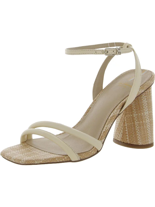 Elegant sandals for women with woven design and high-heeled platform soles-Kia Womens Strappy Ankle Strap Heel Sandals