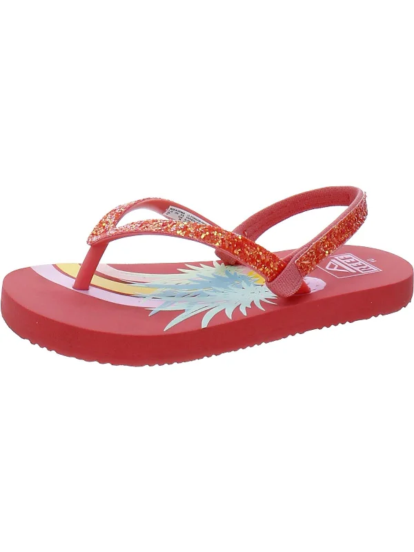 Comfortable sandals for women with cushioned soles and adjustable straps-Lil Stargazer Girls Toddlers Flip-Flop Slingback Sandals