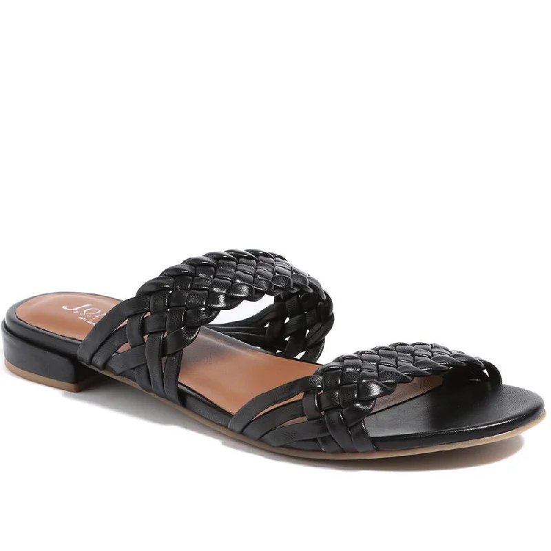 Comfortable sandals for women with cushioned soles and adjustable straps-Madena Leather Mule Sandals - MADENA / 323 882