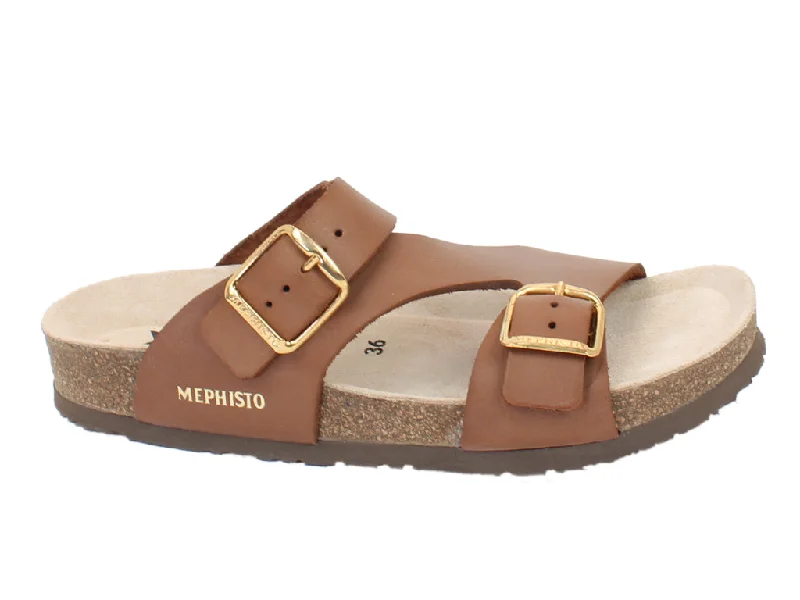 Stylish sandals for men with leather straps and durable rubber soles-Mephisto Sandals Melaine Camel