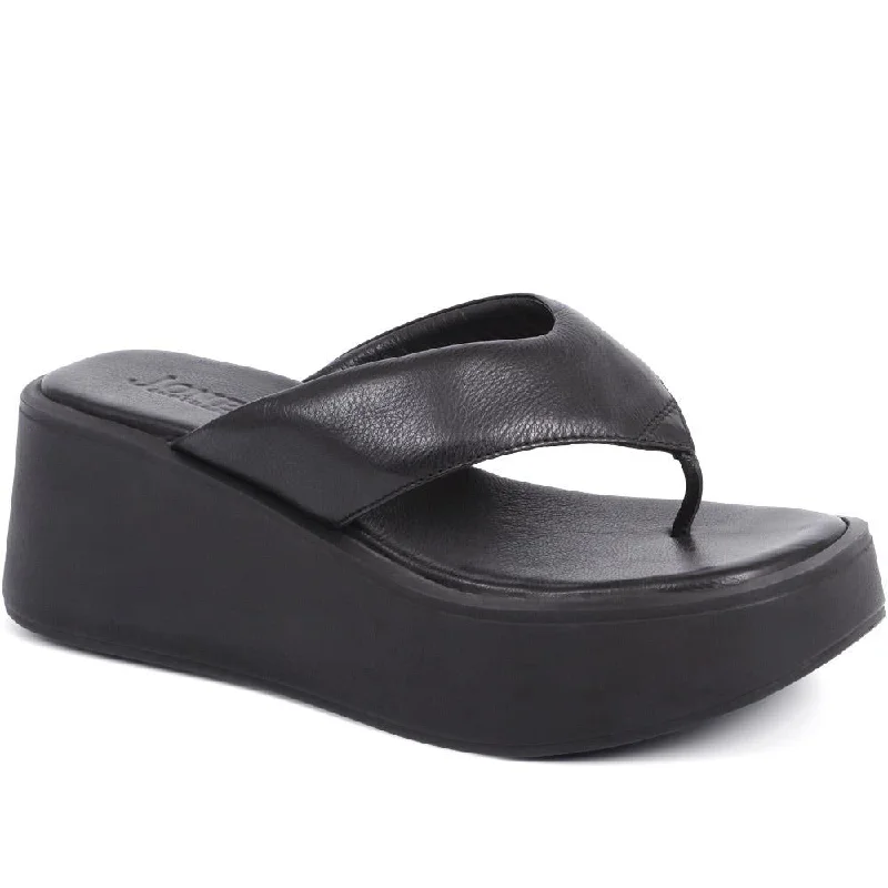 Comfortable sandals for women with Velcro straps and cushioned sole for everyday wear-Platform Toe Post Sandals - ELYSSA / 323 849