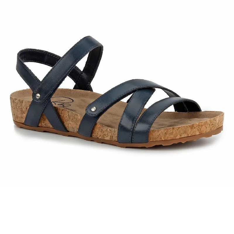 Stylish sandals for men with leather straps and simple yet sophisticated design-Pool Navy  Sandals