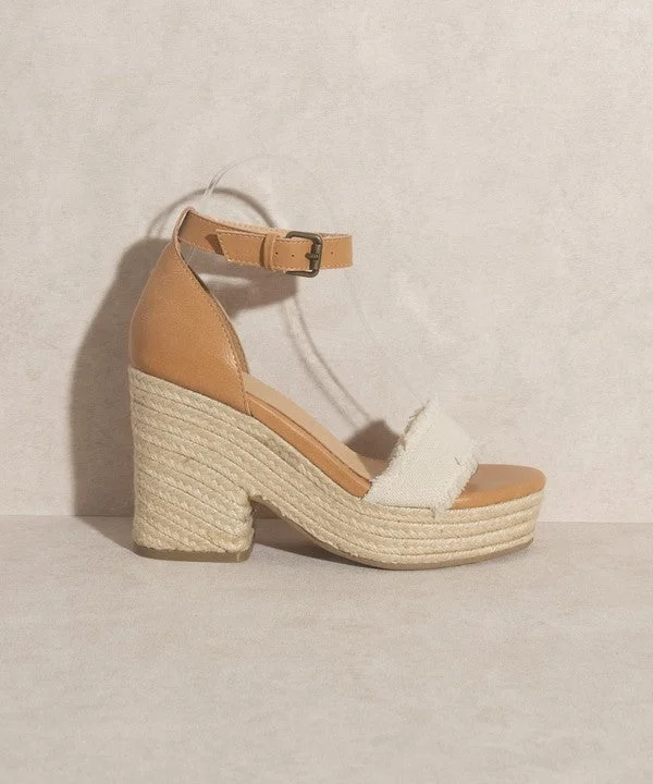 Summer sandals for women with simple design and flexible, comfortable fit-Riley - Espadrille Platform Sandals For women