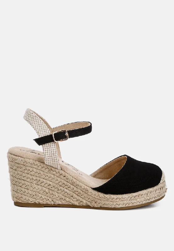 Elegant sandals for women with woven design and high-heeled platform soles-trand wedge espadrille sandals