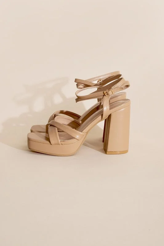 Elegant sandals for evening events with satin finish and embellished details-VALOR - CROSS ANKLE STRAP Sandals For women