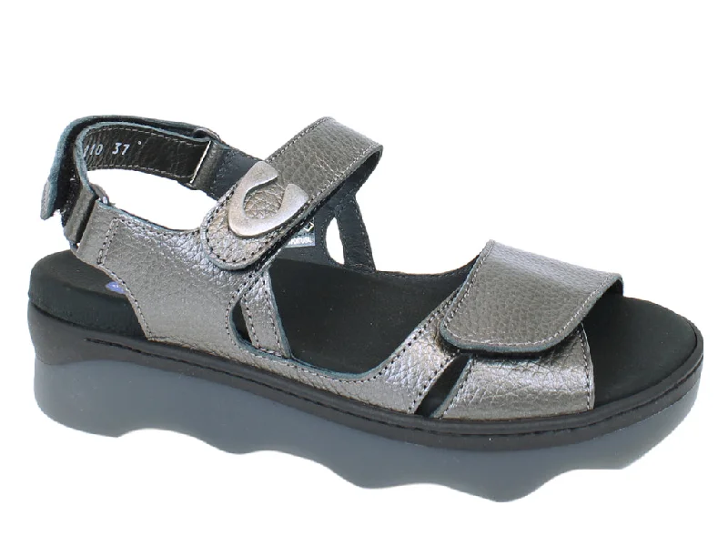 Stylish sandals for men with faux leather straps and supportive insoles for comfort-Wolky Sandals Medusa Anthracite