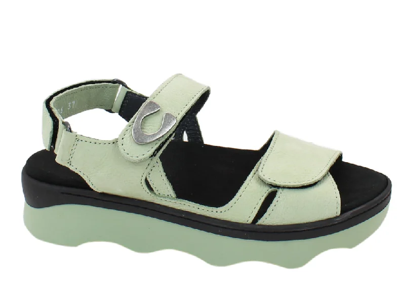 Outdoor sandals for men with durable rubber sole and adjustable straps-Wolky Sandals Medusa Green