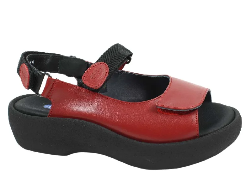 Stylish sandals for women with unique buckle details and flat design-Wolky Sandals Jewel Red