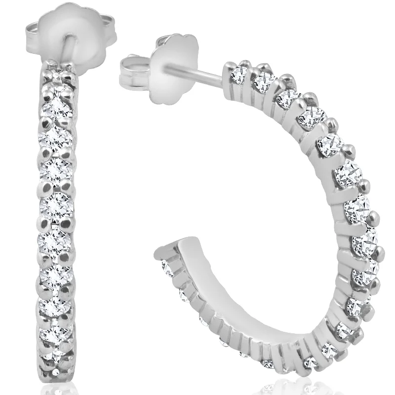 Hoop earrings with oversized designs for a bold, fashion-forward statement-1 1/2ct Diamond Hoops White Gold