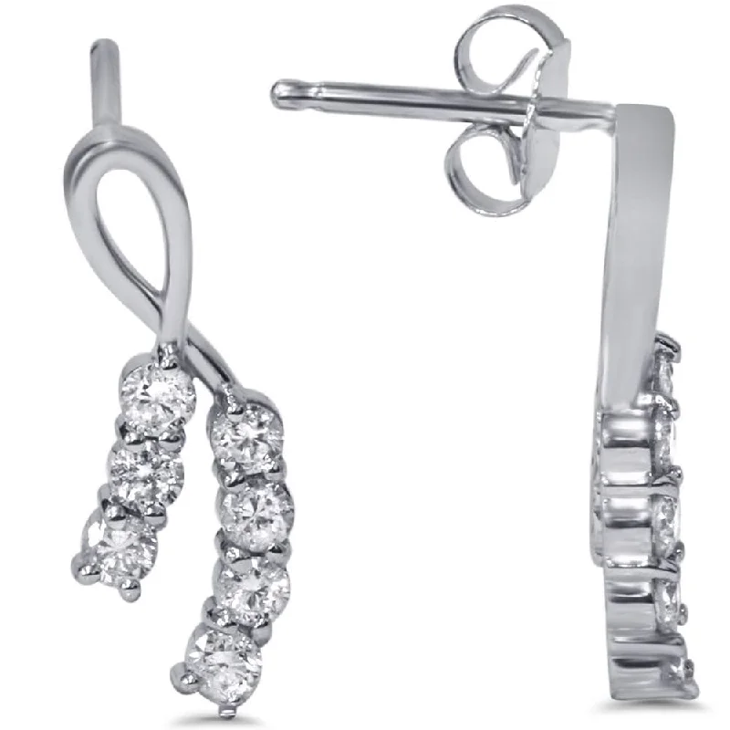 Hoop earrings with circle designs for a classic and timeless shape-1/2ct Diamond Earrings White Gold