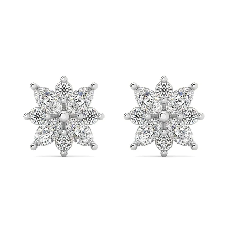 Best hoop earrings with marbled designs for a trendy and artistic effect-1/2Ct Marquise Star Diamond Earrings Gold Earrings Lab Grown