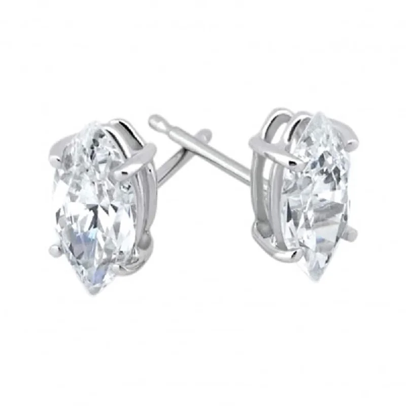 Hoop earrings with heart-shaped frames for a romantic and feminine look-1/4ct Diamond Studs White Gold