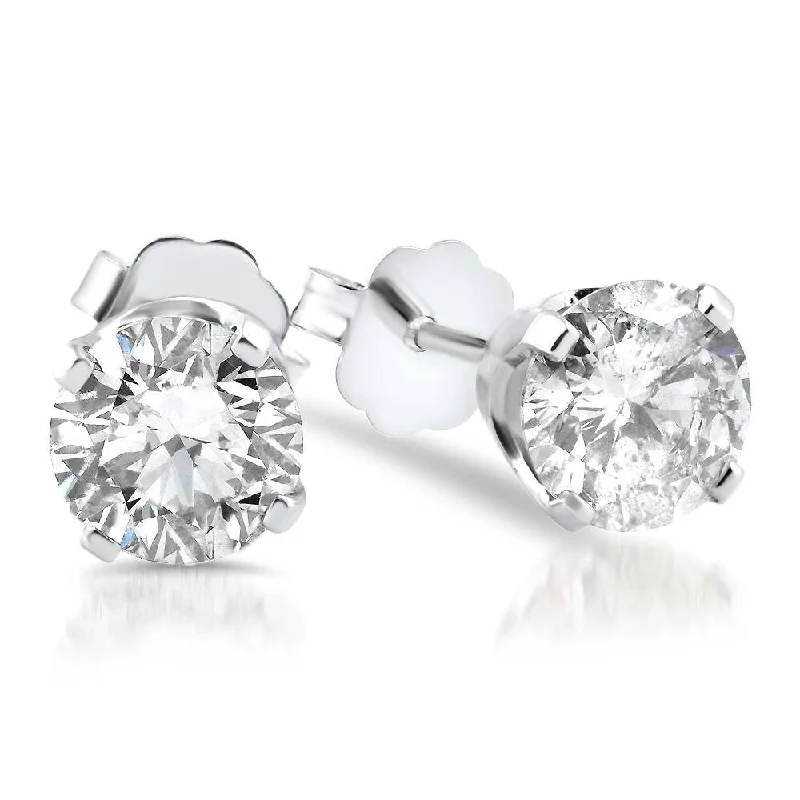 Hoop earrings with abstract shapes for an artistic and creative touch-1/4ct Round Diamond Studs Earrings White Gold