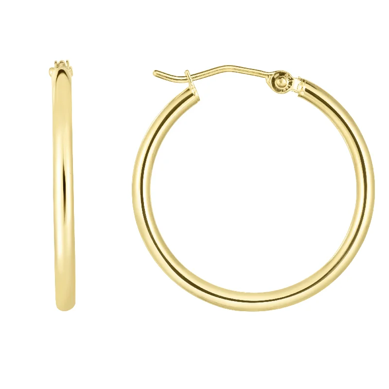 Best hoop earrings with geometric hexagon shapes for a modern, angular look-14K Gold 2x25mm Hoops