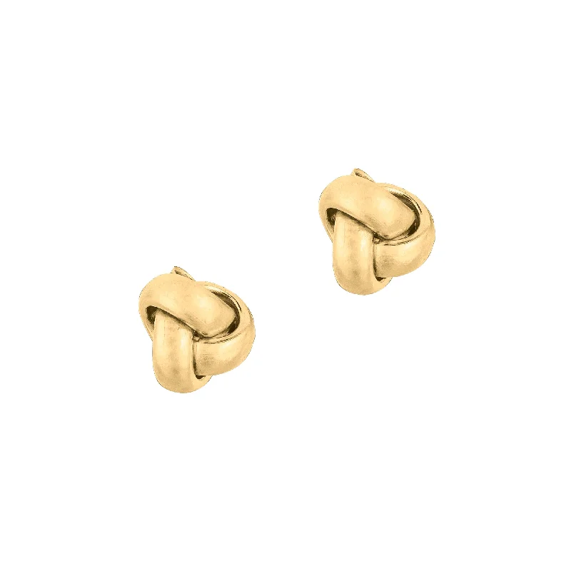 Best hoop earrings with custom engravings for a personalized and meaningful gift-14K Gold Mini Classic Polished Love Knot Stud Earring