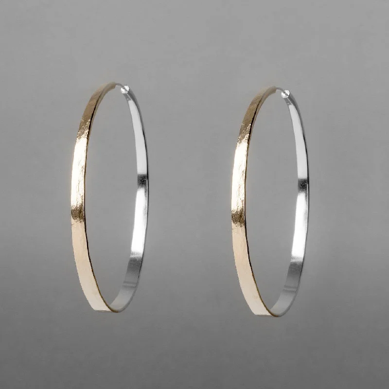 Classic hoop earrings with a thin profile for a sleek and subtle style-AUSTIN TWO-TONE HOOP